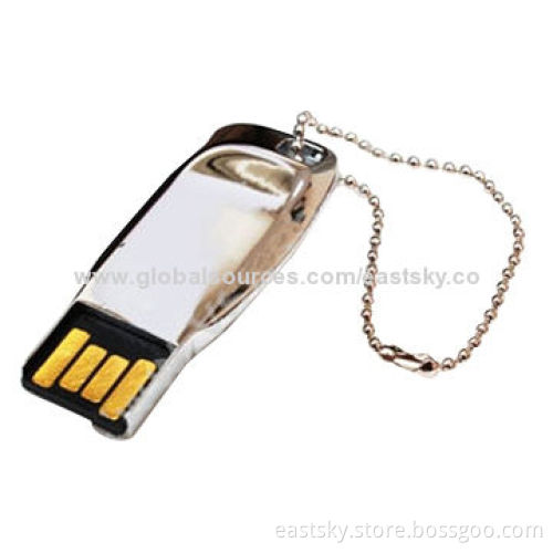 Customized mini USB flash drive, stainless steel, 64MB to 32GB memory capacity, USB2.0 interface
